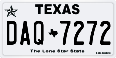 TX license plate DAQ7272