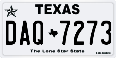 TX license plate DAQ7273