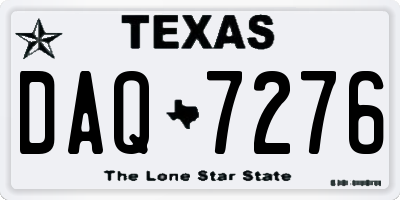 TX license plate DAQ7276