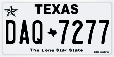TX license plate DAQ7277