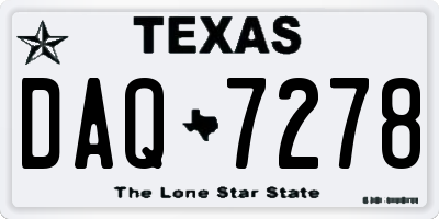 TX license plate DAQ7278
