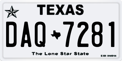 TX license plate DAQ7281