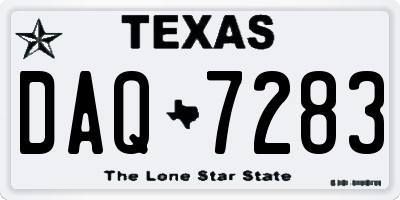 TX license plate DAQ7283