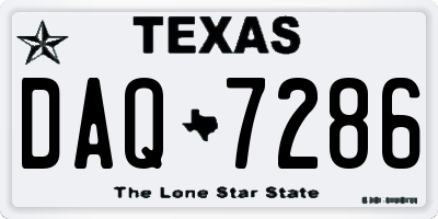 TX license plate DAQ7286