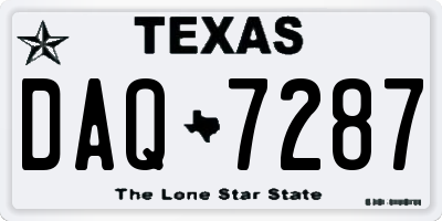 TX license plate DAQ7287