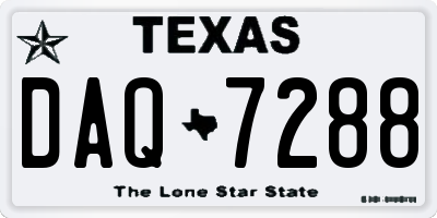 TX license plate DAQ7288