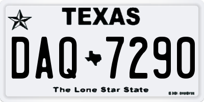TX license plate DAQ7290