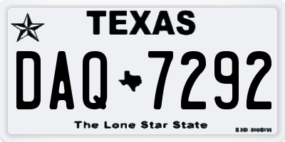 TX license plate DAQ7292