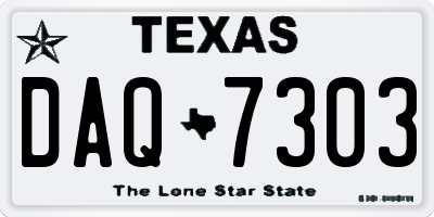 TX license plate DAQ7303