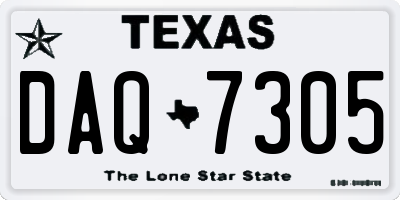 TX license plate DAQ7305