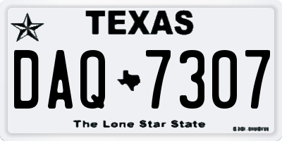TX license plate DAQ7307