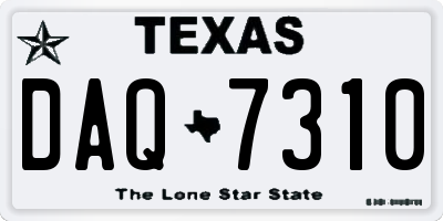 TX license plate DAQ7310