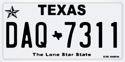 TX license plate DAQ7311