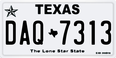 TX license plate DAQ7313