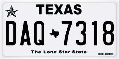 TX license plate DAQ7318