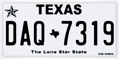 TX license plate DAQ7319