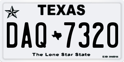 TX license plate DAQ7320