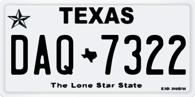 TX license plate DAQ7322