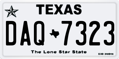 TX license plate DAQ7323