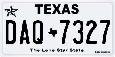 TX license plate DAQ7327