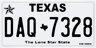 TX license plate DAQ7328