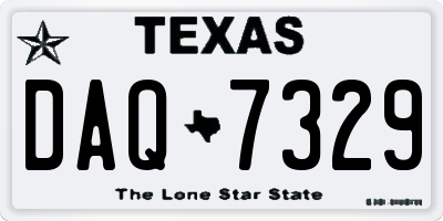 TX license plate DAQ7329