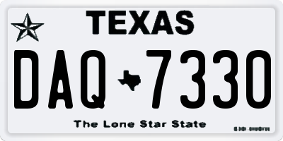 TX license plate DAQ7330