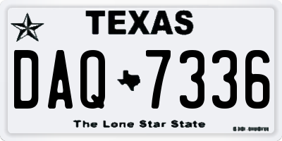 TX license plate DAQ7336