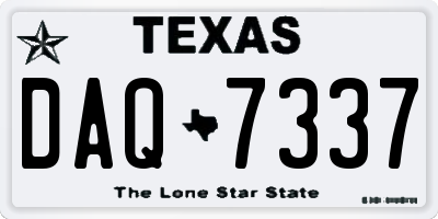 TX license plate DAQ7337