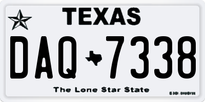 TX license plate DAQ7338