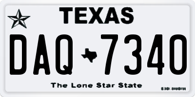 TX license plate DAQ7340