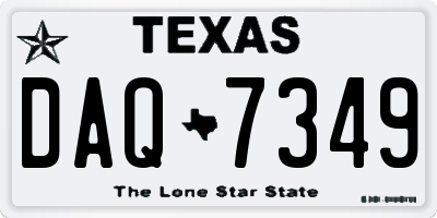 TX license plate DAQ7349