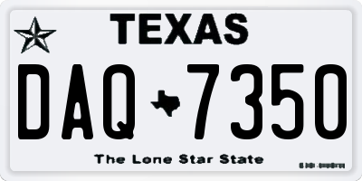 TX license plate DAQ7350