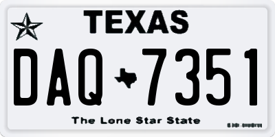 TX license plate DAQ7351