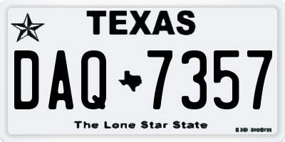 TX license plate DAQ7357