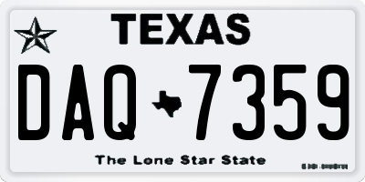 TX license plate DAQ7359