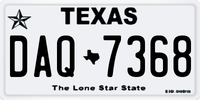 TX license plate DAQ7368