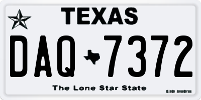 TX license plate DAQ7372