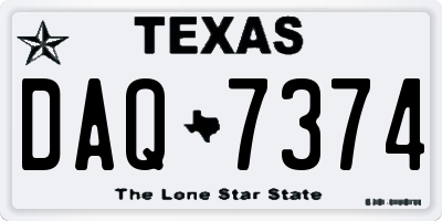 TX license plate DAQ7374