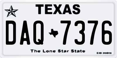 TX license plate DAQ7376