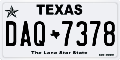 TX license plate DAQ7378
