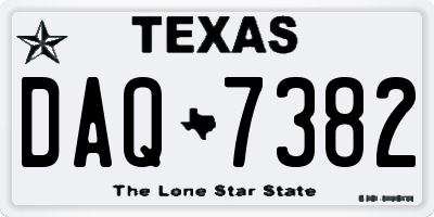 TX license plate DAQ7382