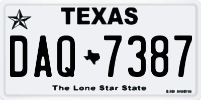TX license plate DAQ7387