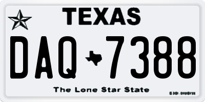 TX license plate DAQ7388