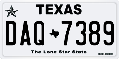 TX license plate DAQ7389