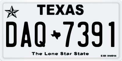 TX license plate DAQ7391