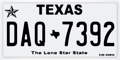 TX license plate DAQ7392