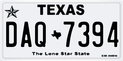 TX license plate DAQ7394