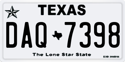 TX license plate DAQ7398