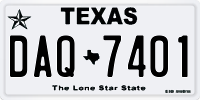 TX license plate DAQ7401